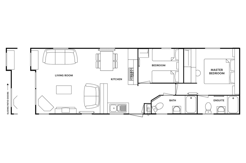 Atlas Debonair 40x13 2 bed floorplan